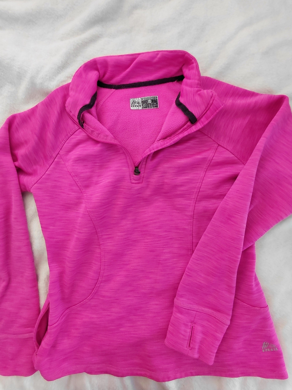 RBX Youth Quarter Zip Pink Fleece Lined Pullover sz M EUC